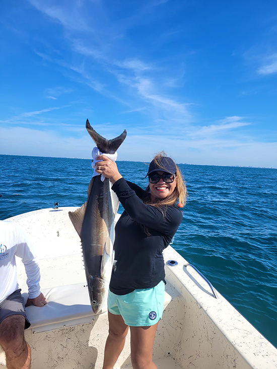 Sarasota Fishing Charter - Woman with a Cobia